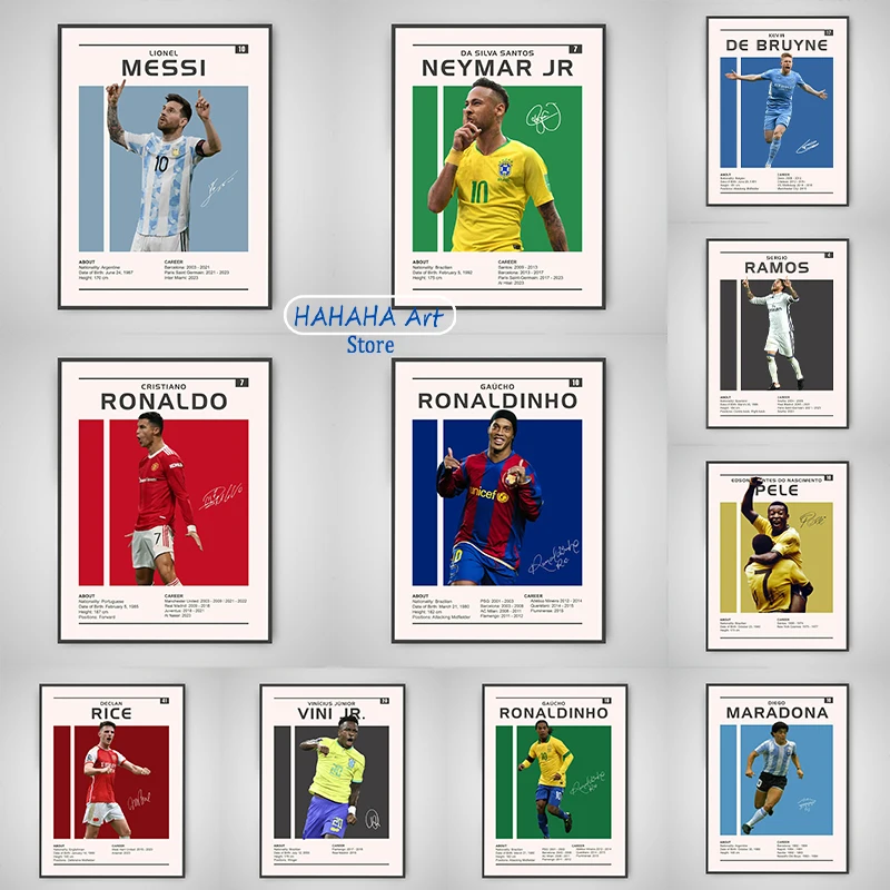 Famous Football Star Soccer Sports World Athlete The Best Player Poster Print Wall Art Pictures Canvas Painting Room Home Decor