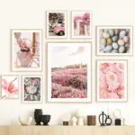Easter Spring Pink Sakura Farmhouse Fresh Flower Romantic Posters Canvas Painting Wall Art Pictures For Living Room Home Decor