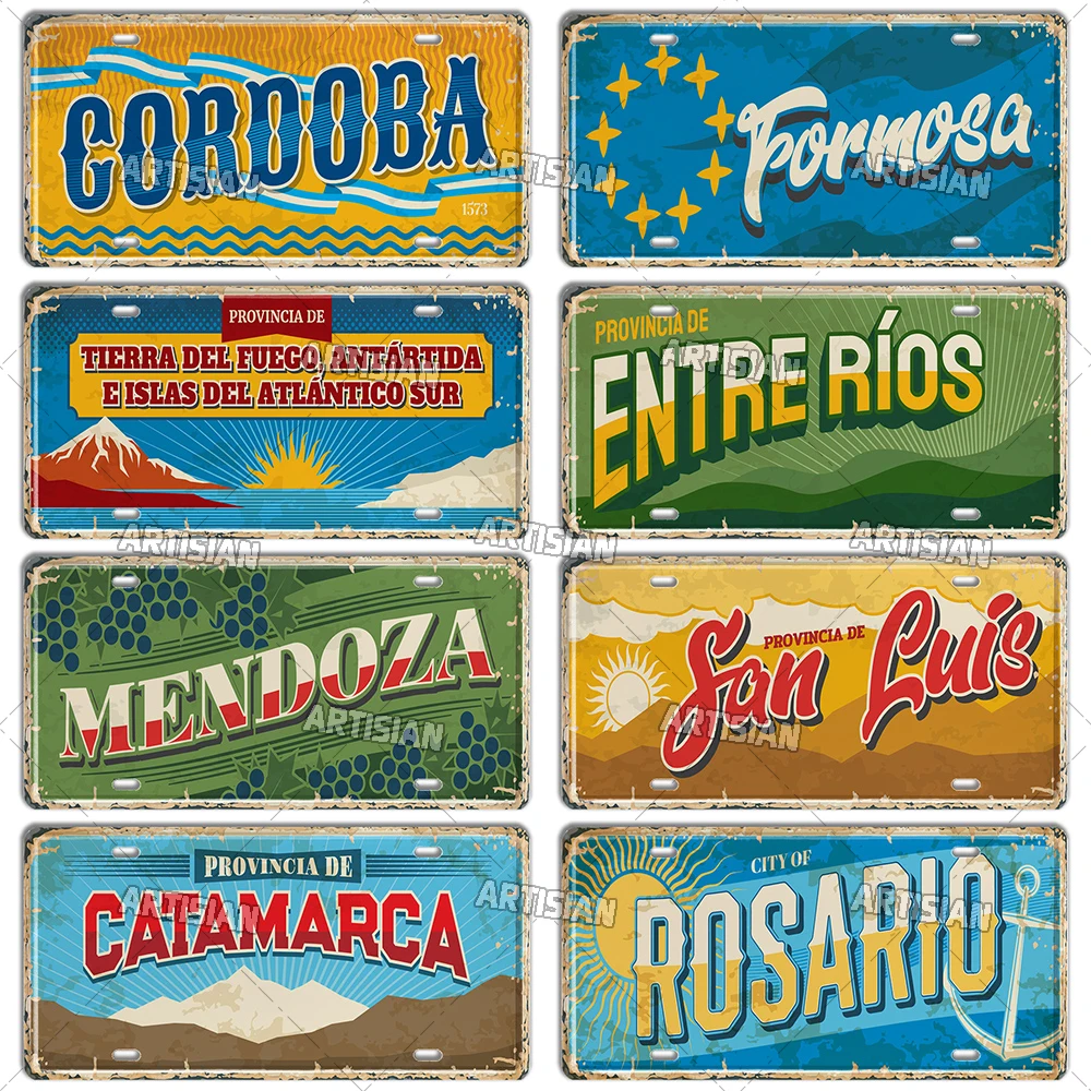 Artisian ARGENTINA Metal Sign Buenos Aires License Plate Rosario Metal Plaque Province Car Plate Landmark Decorative Wall Decor - Image 2