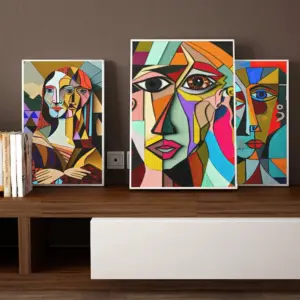 Abstract Cubism Canvas Painting Picasso Style Character Head Minimalist Art Posters Prints Wall Living Room Home Decor Picture