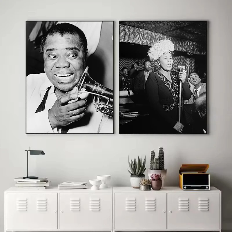 Black and White Vintage Photo of Famous Jazz Singer Musician Billie Holiday Poster Canvas Painting Wall Art Pictures Home Decor - Image 3