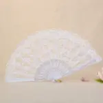 1Pc European Retro Black White Lace Folding Fan Women Lolita Art Classical Hand-held Fan Dance Photo Cosplay Opera Party Props