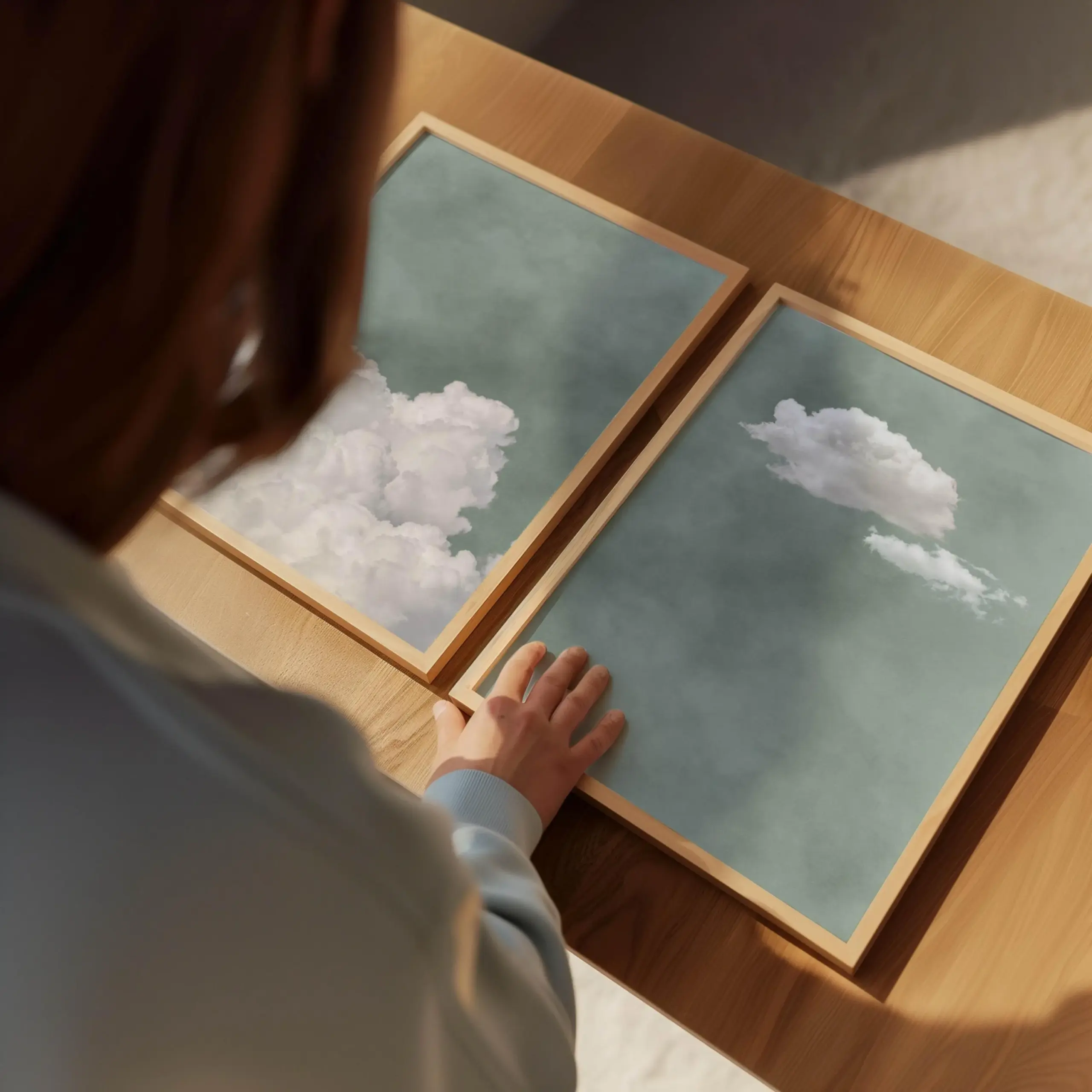 Sage Green Cloud Wall Art Poster Abstract Minimalist Sky Art Canvas Prints for Modern Living Room Bedroom Home Aesthetic Decor - Image 4