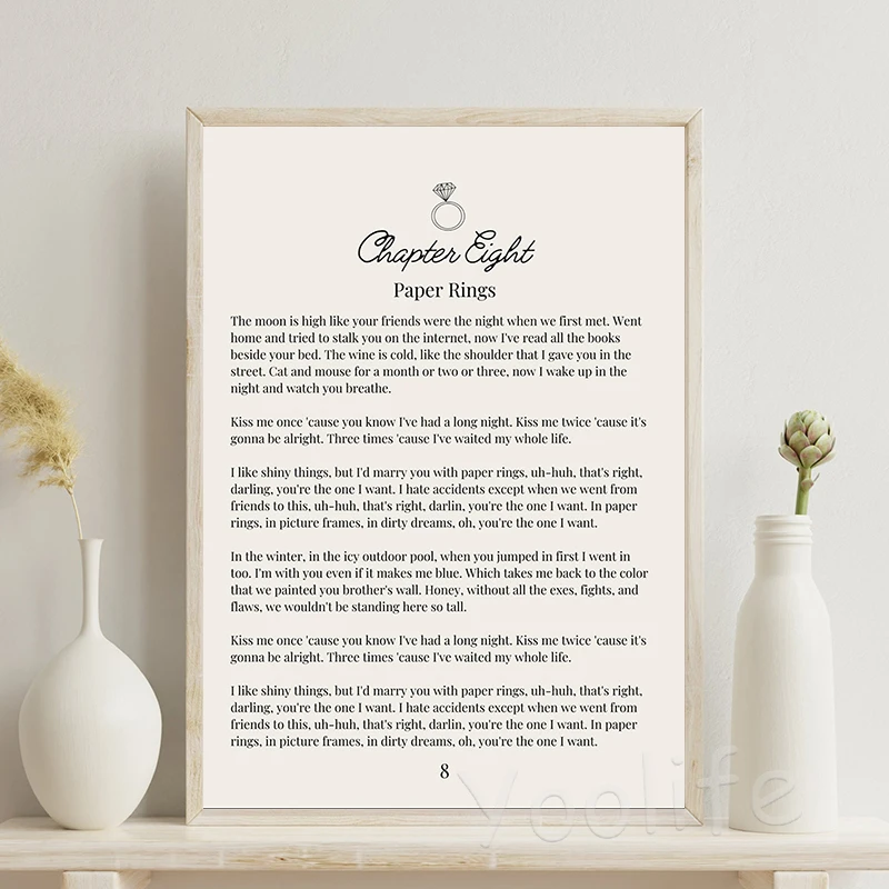 Lover Lyrics Print Folklore Evermore Poster Trendy Bar Wall Art Canvas Painting Dorm Room Decor Fashion Chase Stars Girl Gifts - Image 5