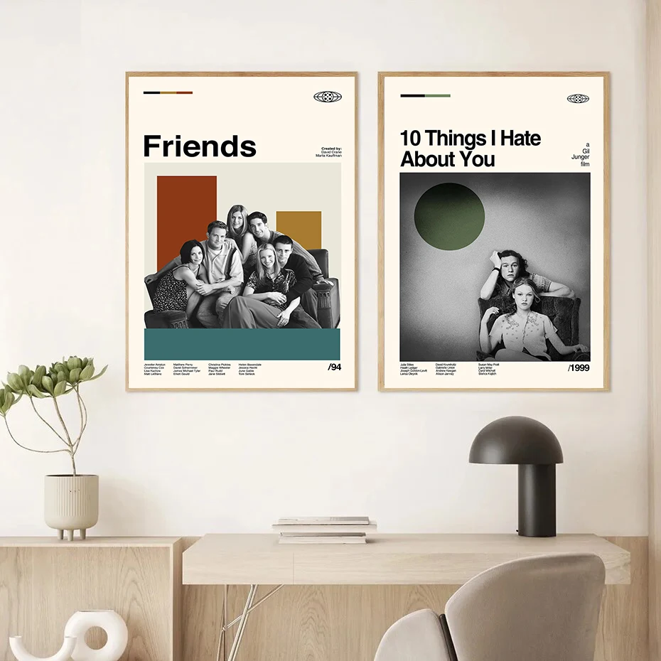 Classic Movie TV Show Friends Back To The Future Pulp Fiction The Godfather Poster Art Canvas Painting Living Room Home Decor - Image 3