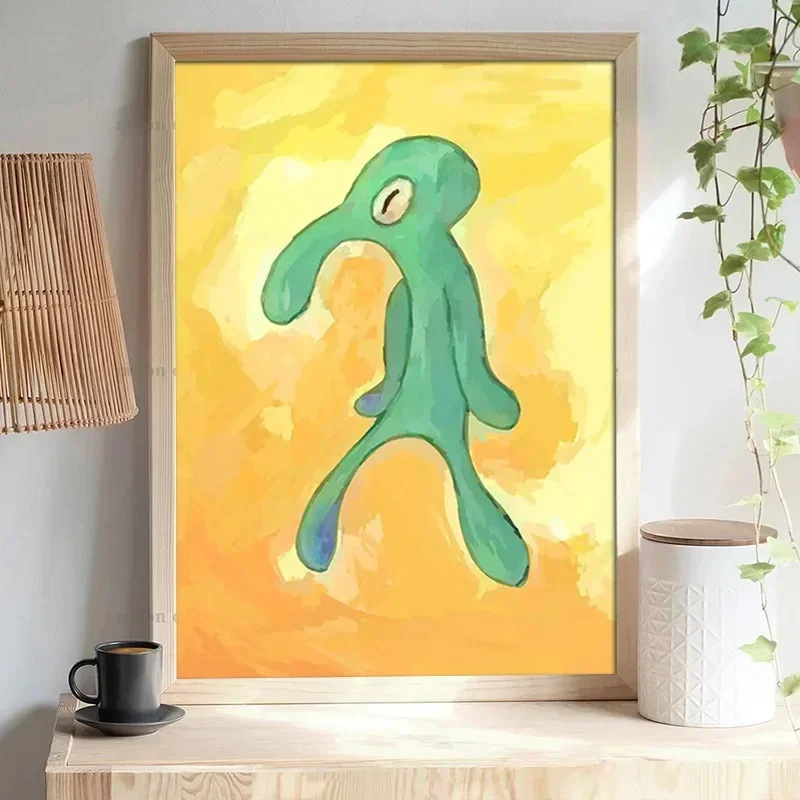 Nordic Bold And Brash Gallery Art Poster Squidward Canvas Painting Print Wall Art Picture for Living Room Home Decor Frameless