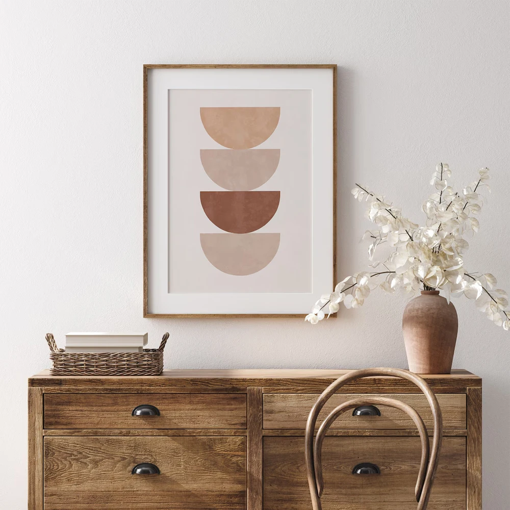 1PC/3PCS Frameless Bohemian Abstract Geometric Prints Posters Canvas Painting Modern Beige Minimalist Plant Wall Art Home Decor - Image 6