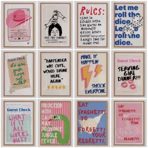 Vintage Nordic Posters Canvas Painting Minimalism Print Retro Wall Art Picture for Living Room Dining Bedroom Home Decoration