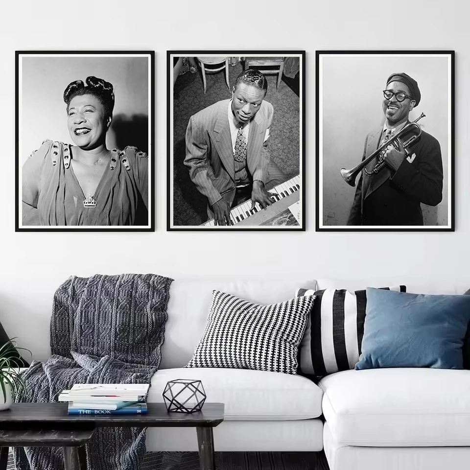 Black and White Vintage Photo of Famous Jazz Singer Musician Billie Holiday Poster Canvas Painting Wall Art Pictures Home Decor - Image 2