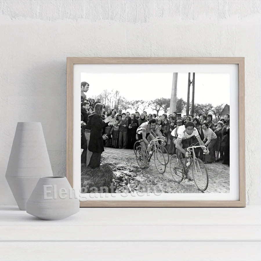 Black White Cycling Photography Art Prints Vintage Bicycle Poster Jacques Anquetil Tour de France 1957 Canvas Painting Men Cave - Image 2
