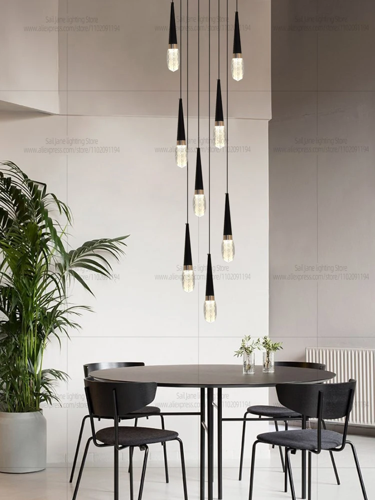 Nordic Modern Home Decoration Chandelier Hanging Stairs Pendant Light Villa Living Room Kitchen Pendent Lamp Indoor Lighting - Image 3