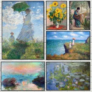 Claude Monet Classic Art Collection Paintings Canvas Poster and Prints Wall Art Pictures for Hall Living Room Home Decor Mural