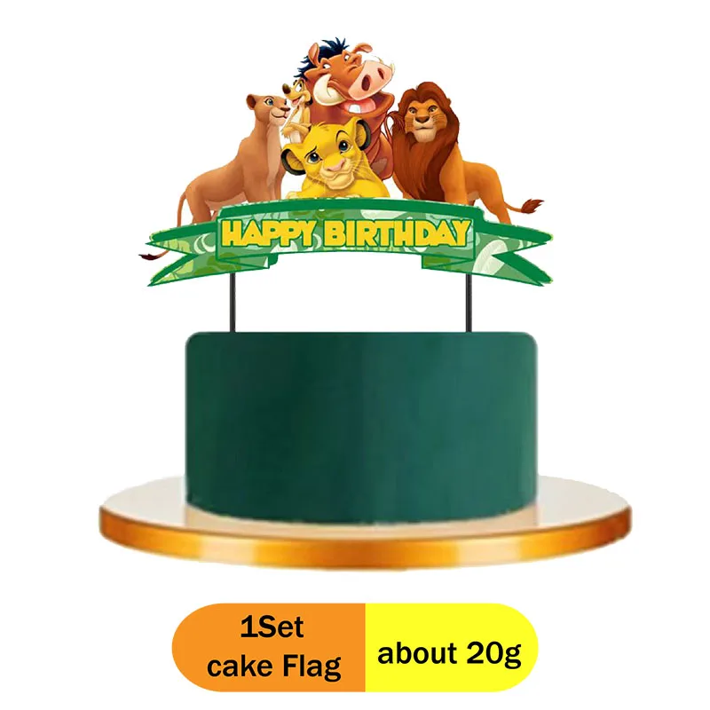 Lion King Cartoon Theme Party Decorate Happy Birthday Cake Fork Background Plate Tablecloth Baby Shower Baptism Packing - Image 5