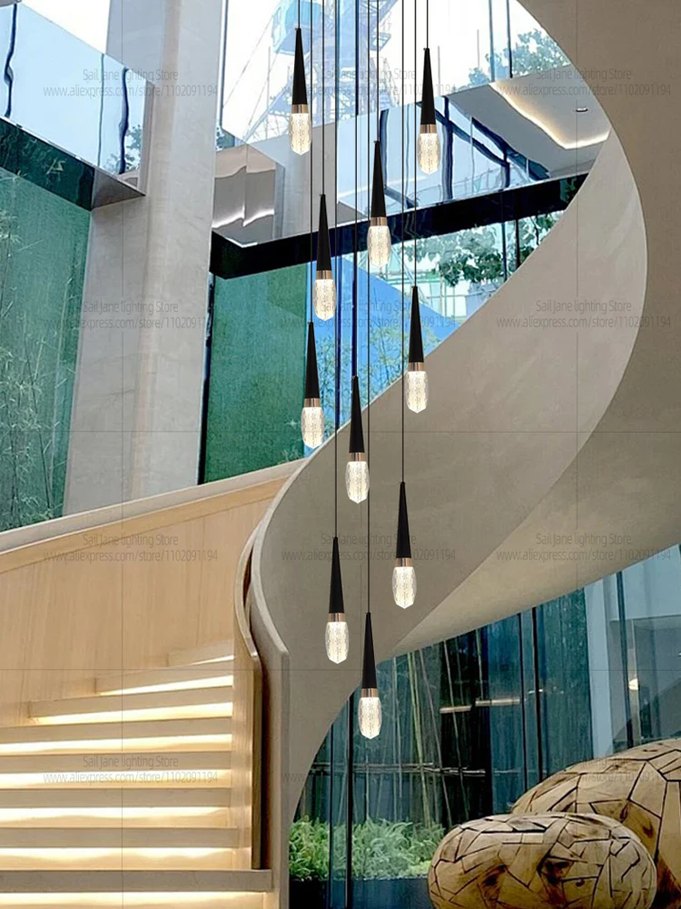 Nordic Modern Home Decoration Chandelier Hanging Stairs Pendant Light Villa Living Room Kitchen Pendent Lamp Indoor Lighting - Image 6