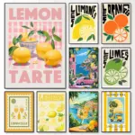 Lemon Orange Fruit Canvas Print Aperol Spritz on The Amalfi Italian Wall Art/Poster for Modern Living Room Kitchen Home Decor