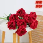 Artificial Flowers Bouquet White Red Rose Eucalyptus Leaves Wedding Decoration Peony Fake Flower For Party Home Decor Outdoor