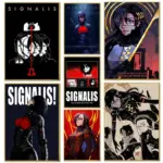 Vintage Sci Fi Poster Pixel Art Glitch Style SIGNALIS-Canvas Print Modern Wall Art Gaming Room Living Room Bedroom Home Decor