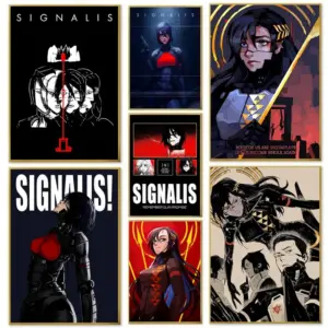 Vintage Sci Fi Poster Pixel Art Glitch Style SIGNALIS-Canvas Print Modern Wall Art Gaming Room Living Room Bedroom Home Decor