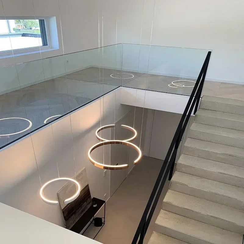 Nordic Modern Rose Gold White Black LED Circular Ring Pendant Living Room Dining Room Indoor Hanging Home Decoration Lighting - Image 5