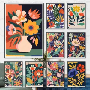 Abstract Plant Coloful Flower Market Poster Matisse Canvas Painting Art Nordic Posters Prints Wall Pictures Living Room Decor