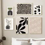 Line Girl Face Leaf Modern Abstract Black White Posters And Prints Canvas Painting Wall Art Pictures For Living Room Home Decor