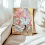 Modern Abstract Gold leaf Floral Wall Art, Canvas Print Posters, Home Living Room, Bedroom Decor, No Framed