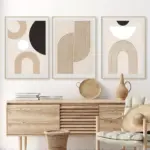 3pcs Modern abstract art murals, frameless canvas paintings, bohemian-style decorative paintings, bedroom posters, wall stickers