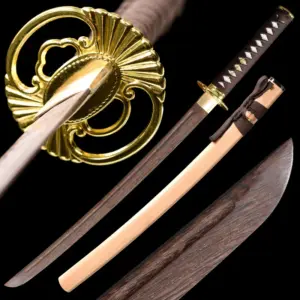 Functional 78cm Wakizashi Japanese Samurai Sword Wooden Blade Iaito Ready Training Metal Tsuba Real Full Tang Decoration katana