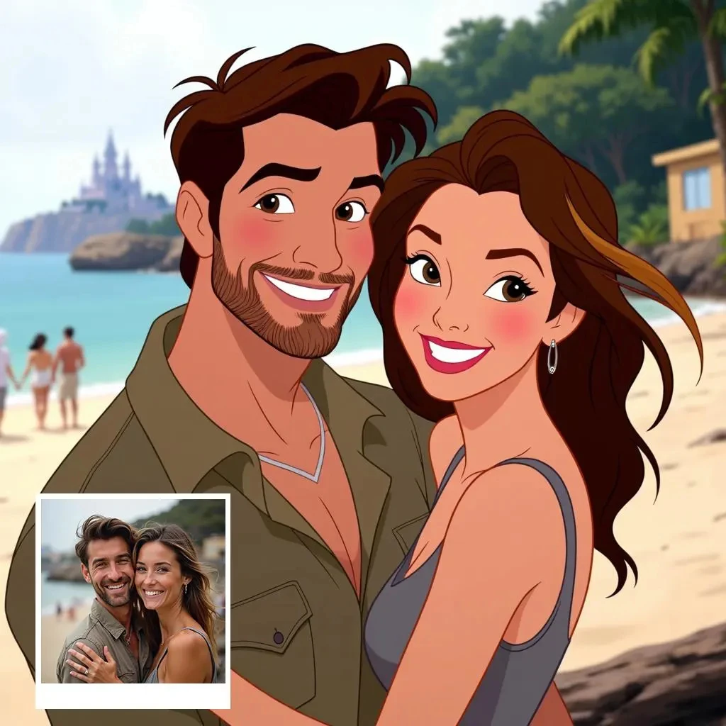 Custom Fairy Tale Style Portrait Cartoon Print Personalized Photo Animation Art Wall Decor for Birthdays Gift Festive Decoration - Image 6