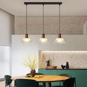 Nordic High-End Fashion Iron Glass LED Decor Home Pendant Light Bar Bedroom Foyer Dining Room Lighting Fixtures