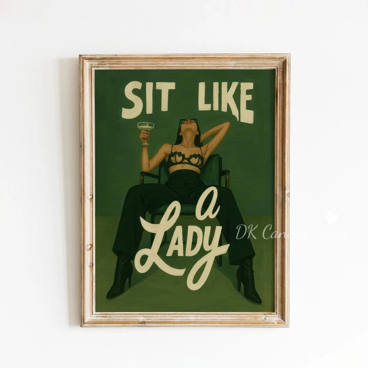 "Sit Like A Lady" Feminine Canvas Print Poster Vintage Funny Art Prints Bedroom Living Room Bar Wall Art Home Decor Poster - Image 2