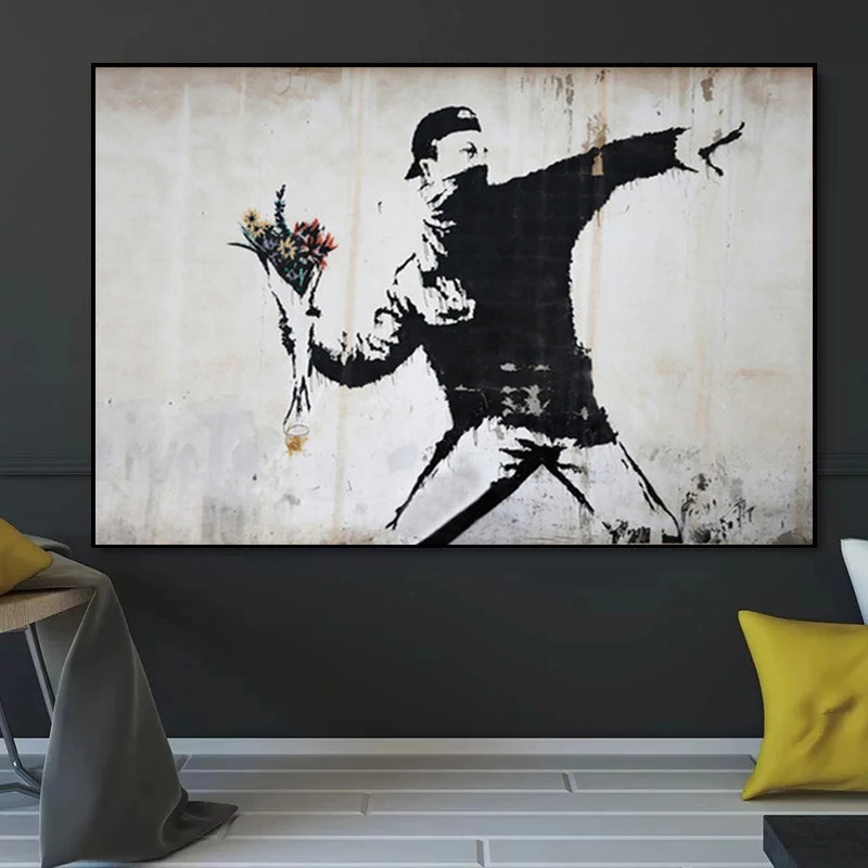 Banksy Art Street Graffiti Wall Art Canvas Paintings Modern Posters and Prints on The Wall for Living Room Decor Cuadros - Image 4