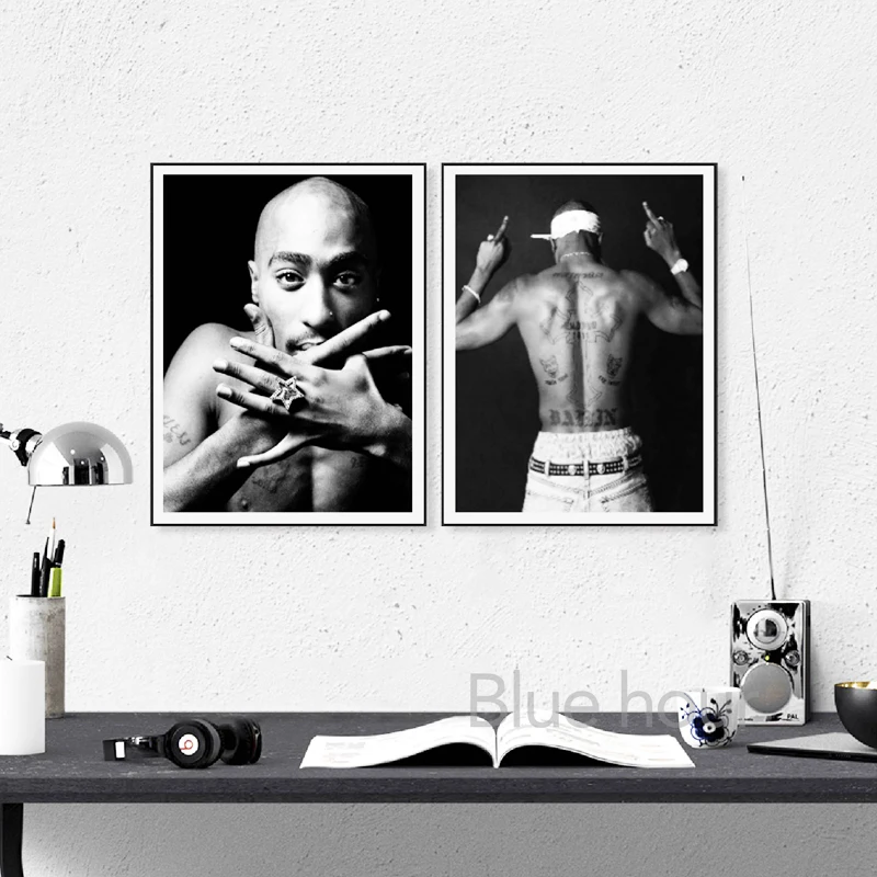 Tupac Shakur Black White Photography Canvas Art Prints Rap Poster Modern Hip Hop Music Lyrics Wall Pictures Living Room Decor - Image 5