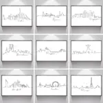 World City London New York Paris Line Drawing Poster Nordic Art Print Black White Painting Canvas Minimalist Picture Home Decor