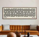Medieval-modern canvas Bauhaus style decorative poster for living room art with horizontal and vertical geometric lines