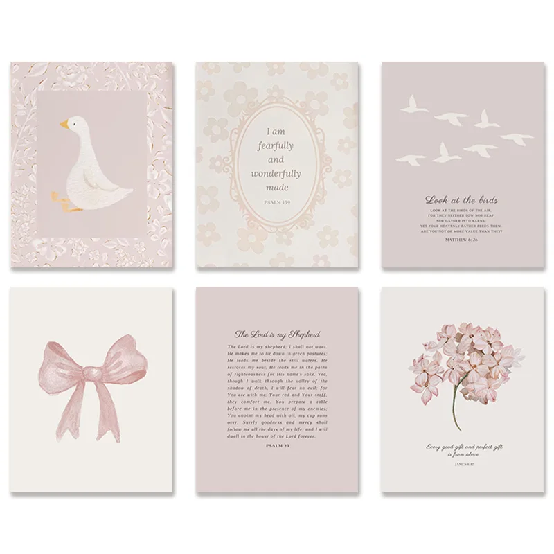 Pink Boho Bow Field Garden Canvas Painting Christian Bible Scripture Art Poster Gallery Wall Girls Bedroom Furniture Wall Art - Image 6