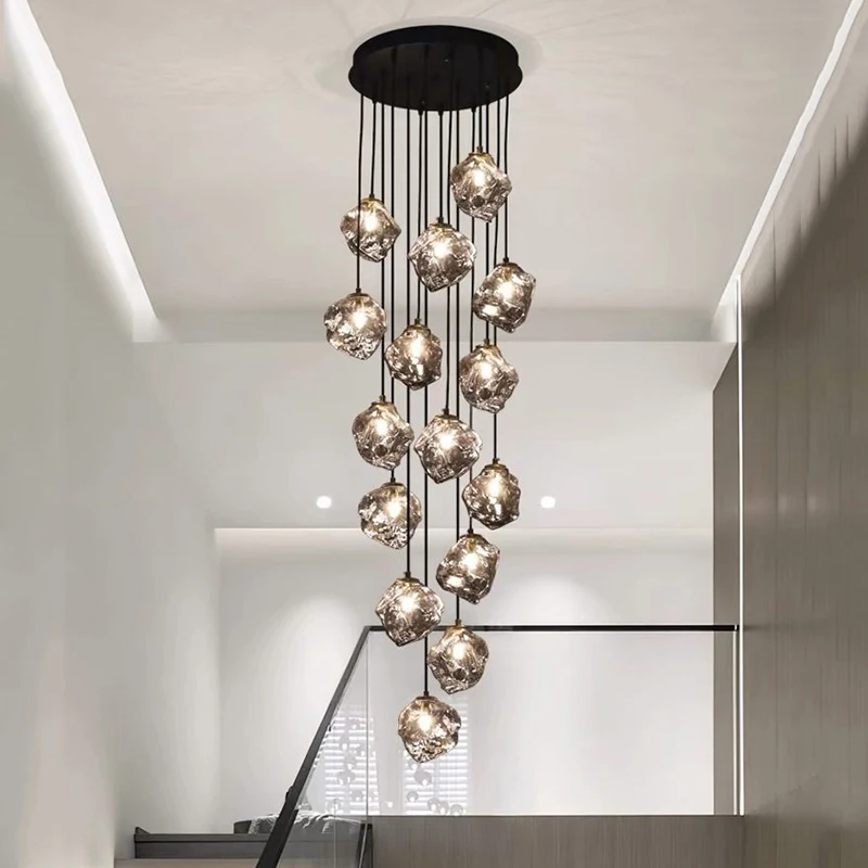 Nordic home decoration, stair chandelier, living room and dining room Pendant lights, ceiling light, indoor lighting - Image 2