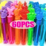 12/60x Marine Animal Mini Bubble Wands Summer Outdoor Gift Beach Toys or Indoor Bath Themed Birthday Party Colorful Bubble Stick