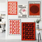 Retro-Futuristic Poster Memphis Geometric Decorative Painting Picture Spiral Texture Wall Art Print Home Decor for Living Room