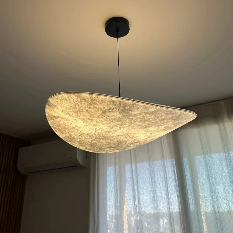 Nordic Tense High Quality Handmade Silk LED Wabi Sabi Pendant Light for Living Dining Room Home Decor Adjustable Hanging Lamp