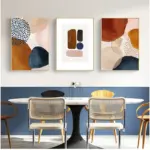 Nordic Abstract Line Wall Art Morandi Orange Oil On Canvas Posters And Prints Living Room Bedroom Decoration Gifts