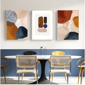 Nordic Abstract Line Wall Art Morandi Orange Oil On Canvas Posters And Prints Living Room Bedroom Decoration Gifts