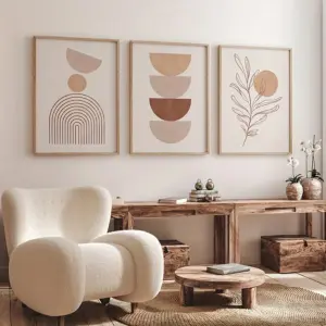 3 Posters Modern Art Bohemian Abstract Canvas Painting Ideal Gift for Bedroom Living Room Mural Decoration Wall Painting