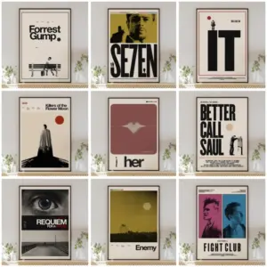 Forrest Gump Movie Poster Se7en Film Posters & Picture Fight Club Enemy Canvas Painting Wall Art Home Decor Print Mural Cuadros
