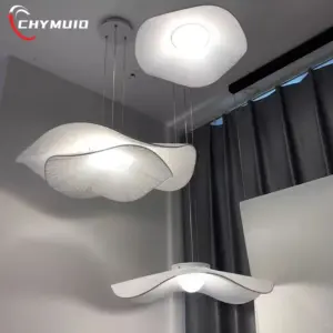 Nordic Restaurant Pendant Lights Creative Lotus Leaf LED Loft Ceiling Chandelier Wabi Sabi Home Decor Living Room Bedroom Lamp