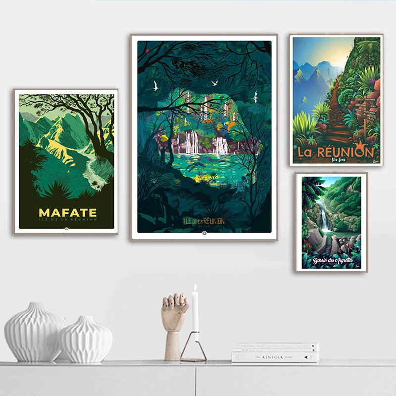 Nordic Travel Poster Aesthetic Vacation Illustration Canvas Painting Wall Art Mural Pictures Home Decoration Kawaii Room Decor - Image 3