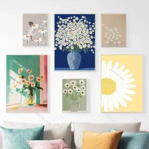 Bohemian Flower Art Printing Painting Wall Art Decor Poster Spring/Summer Flower Art Room Bedroom Living Room Decoration Gift