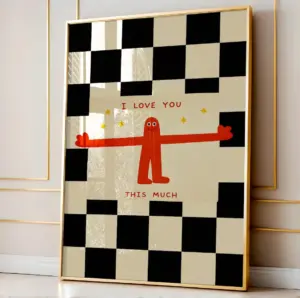 Modern Graphic Wall Art I Love You This Much Illustration Printable Picture Abstract Love Poster Playful Minimal Art Artwork