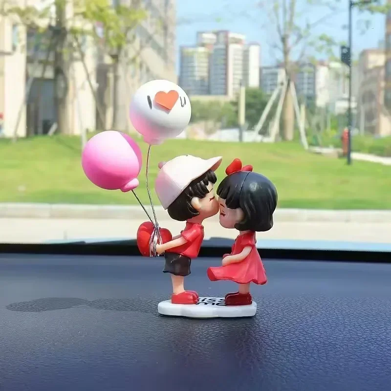Mini Resin Couples Figurine Cute Lovers Balloon Ornament for Car Dashboard Office Desktop Valentine's Day Gift Home Decor - Image 3