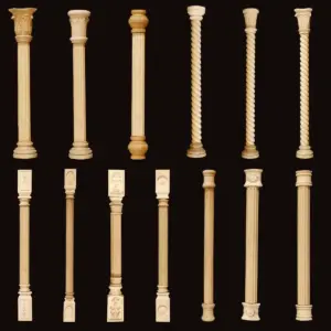 Unpainted Cabinet Door Wood Carved Applique Frame Onlay Roman Column Decal Furniture Decoration Accessory Vintage Home Decor